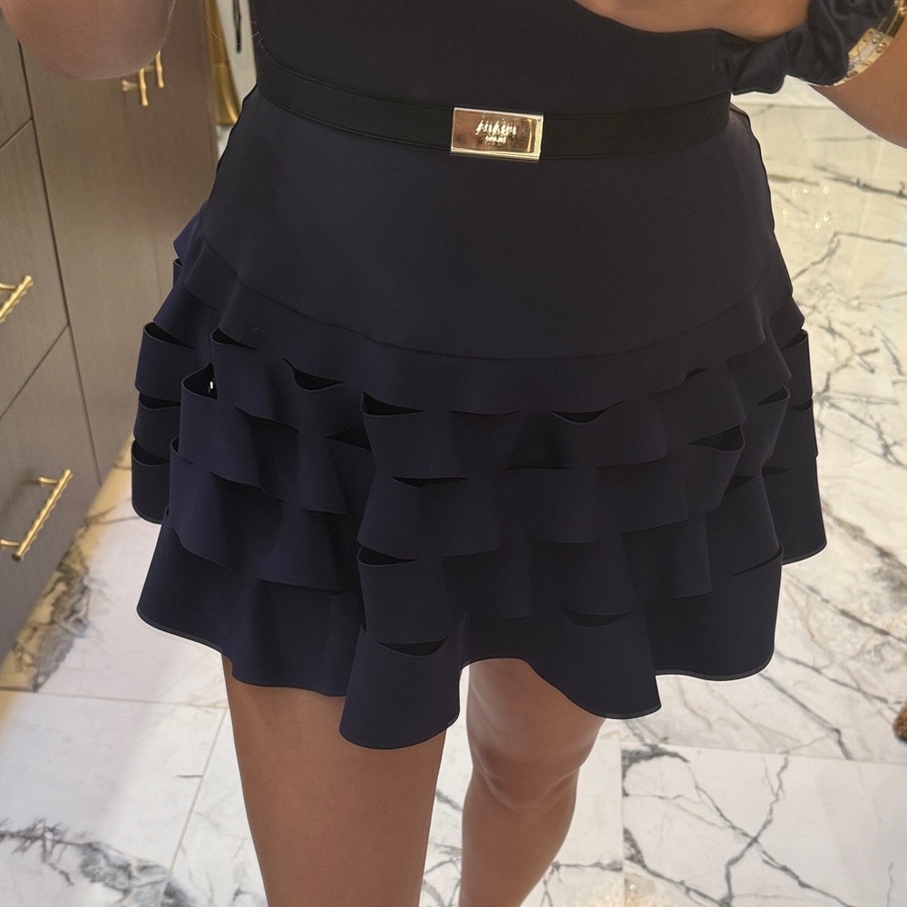 Prada Navy blue with silver logo elastic belt. NEW - Picture 3 of 17